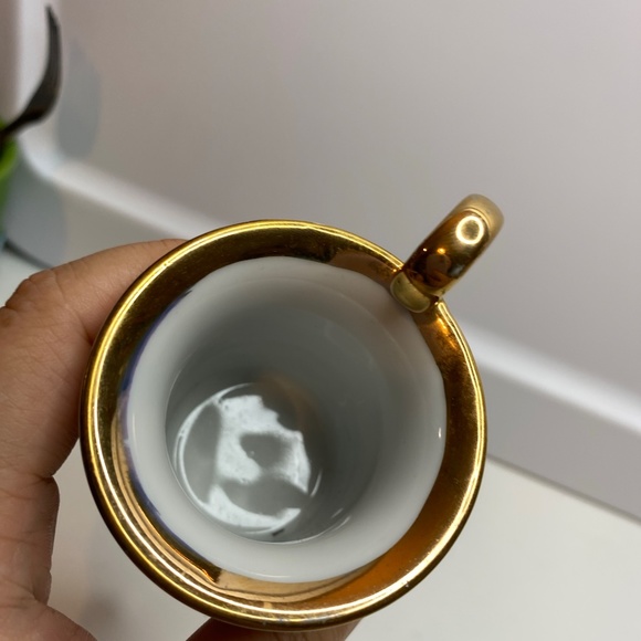 Porcelain Cobalt Blue/Gold Handpainted Portrait Mug marked 55/879 - Picture 6 of 9